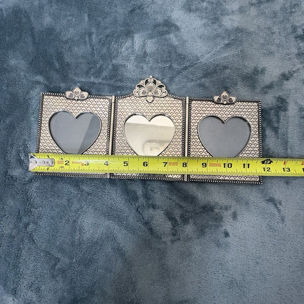 Things Remembered 3 Panel Silver Photo Frame Swarovski Crystals Engraved - Picture 8 of 9